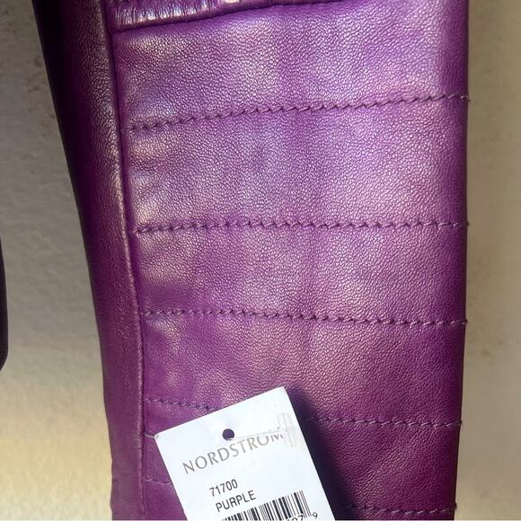 La Marque Fitted Leather Jacket small purple leather beautiful NWT - Picture 6 of 7